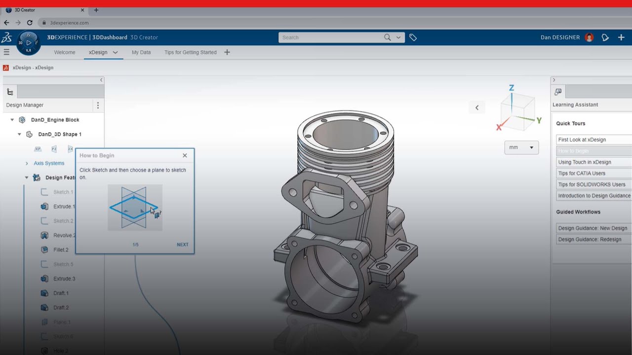 Interface de modélisation dans 3D creator