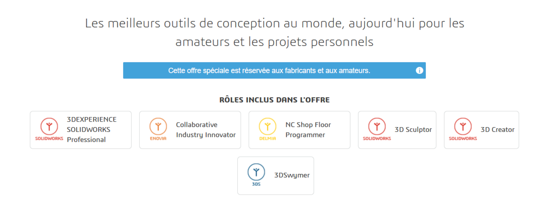 Offre SolidWorks pour les particuliers